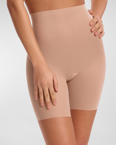 Shop Commando Featherlight Control High-rise Smoothing Shorts In Nu2-beige