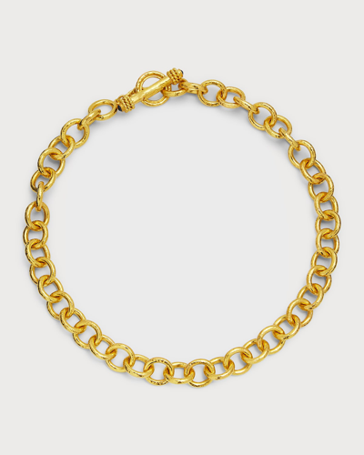 Shop Elizabeth Locke Montecatini 19k Link Necklace In 05 Yellow Gold