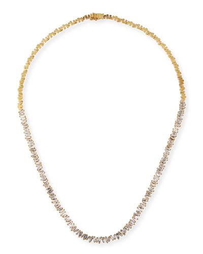 Shop Kalan By Suzanne Kalan 18k Rose Gold Essential Diamond Tennis Necklace In 05 Yellow Gold