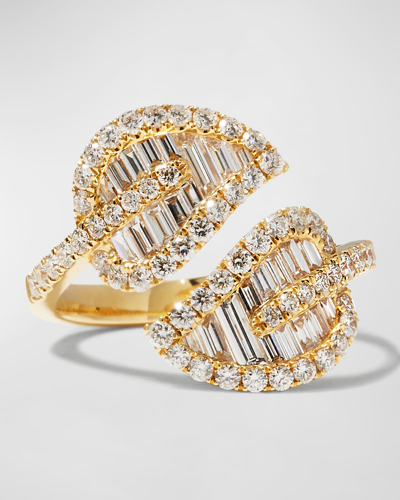 Shop Anita Ko 18k Gold & Diamond Medium Leaf Ring In 05 Yellow Gold