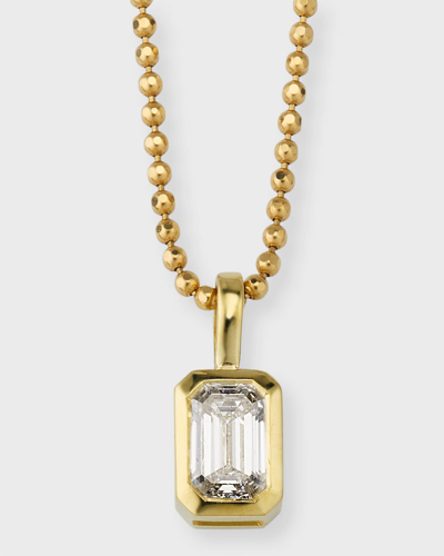 Shop Anita Ko 18k Yellow Gold Bezel Emerald Cut Diamond Pendant Necklace In 05 Yellow Gold