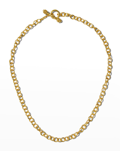 Shop Elizabeth Locke Tiny Sicilian 19k Gold Link Necklace, 18" In 05 Yellow Gold