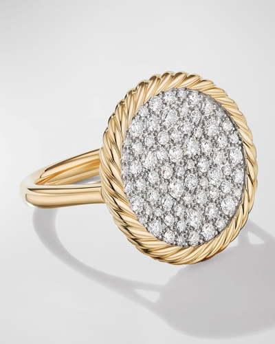 Shop David Yurman Dy Elements Ring With Diamonds In 18k Gold, 21.2mm In 60 Multi-colored