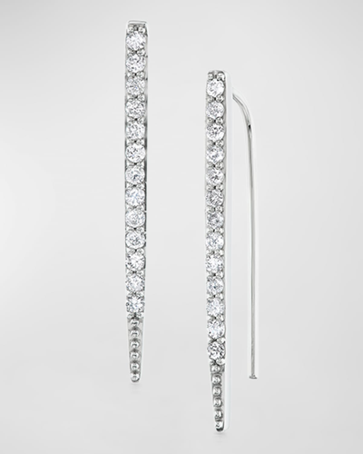 Shop Sheryl Lowe Baby Stick Diamond Earrings In 40 White
