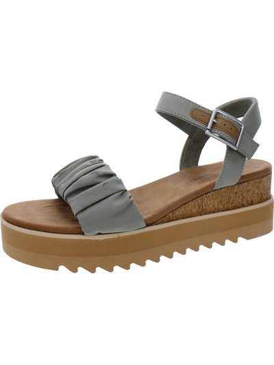 Shop Toms Diana Womens Ruched Stretch Wedge Sandals In Grey