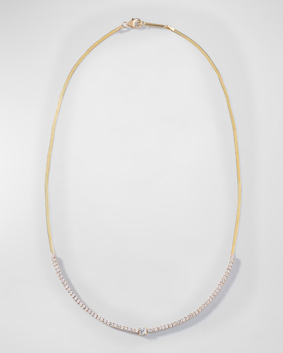 Shop Lana 14k Gold Herringbone Diamond Tennis Necklace In 40 White
