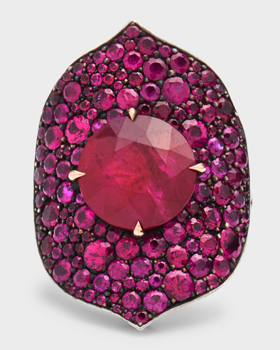 Shop Bayco Mozambique Ruby Ring With Diamond And Ruby Pave In 35 Mixed Metal