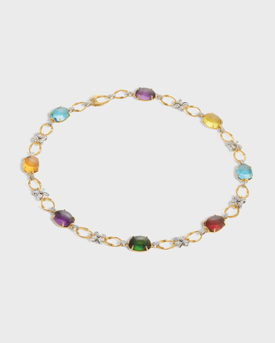 Shop Marco Bicego Marrakech Onde 18k Yellow And White Gold Gemstone Collar Necklace In 05 Yellow Gold