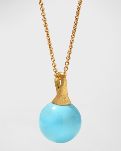 Shop Marco Bicego 18k Africa Turquoise Pendant Necklace In 05 Yellow Gold