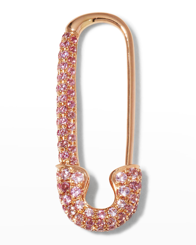 Shop Anita Ko Rose Gold Pink Sapphire Safety Pin Earring, Single In 15 Rose Gold