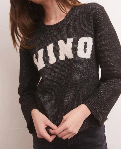 Shop Z Supply Serene Vino Sweater In Heather Black In Grey