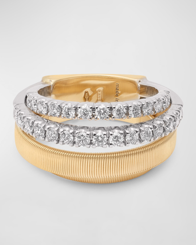 Shop Marco Bicego 18k Yellow Gold Masai Ring With Two Strands Of Diamonds In 05 Yellow Gold