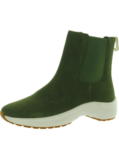 Shop Lauren Ralph Lauren Rylee Womens Suede Pull On Chelsea Boots In Green