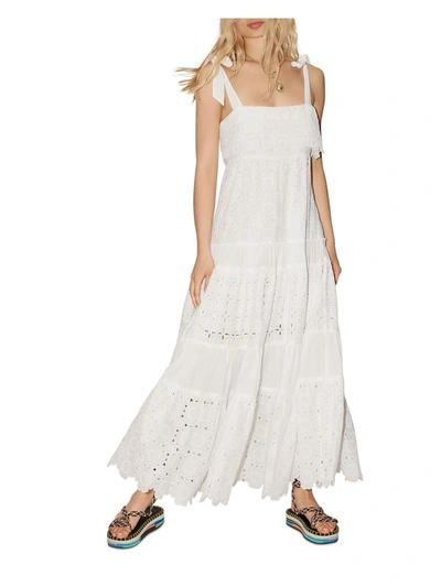 Shop Alemais Womens Eyelet Tie Shoulder Maxi Dress In White