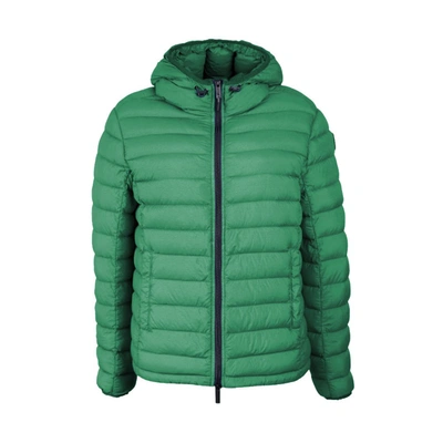 Centogrammi Chic Hooded Down Nylon Jacket In Lush Green In Green