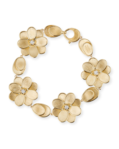Shop Marco Bicego Petali 18k Diamond Flower Bracelet In 05 Yellow Gold