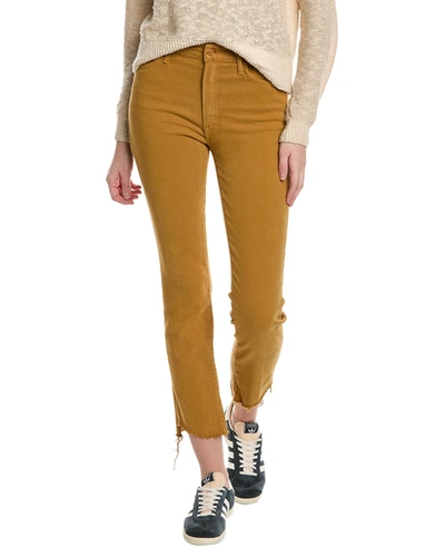 Shop Mother Denim High-waist Rascal Ankle Step Fray Golden Brown Straight Jean