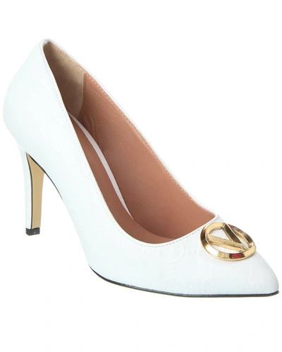 Shop Valentino By Mario Valentino Clara Monogram Leather Pump In White