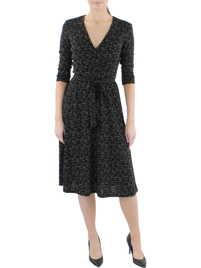 Shop Lauren Ralph Lauren Womens Jersey Printed Fit & Flare Dress In Multi