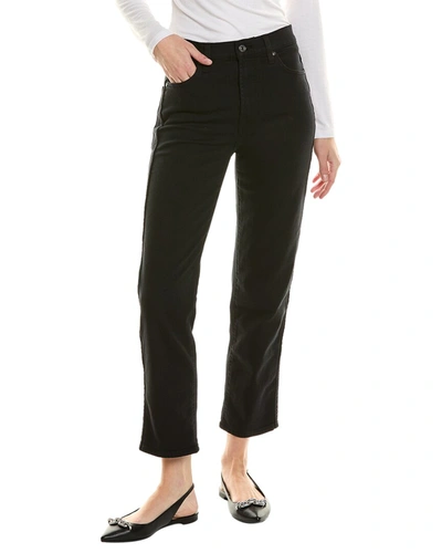 Shop 7 For All Mankind Black High-rise Cropped Straight Jean