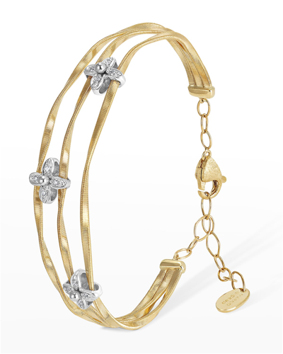 Shop Marco Bicego Marrakech Onde 18k Yellow And White Gold 3-strand Bracelet In 05 Yellow Gold