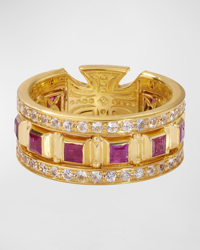 Shop Konstantino Ruby And White Sapphire Ring In 35 Red