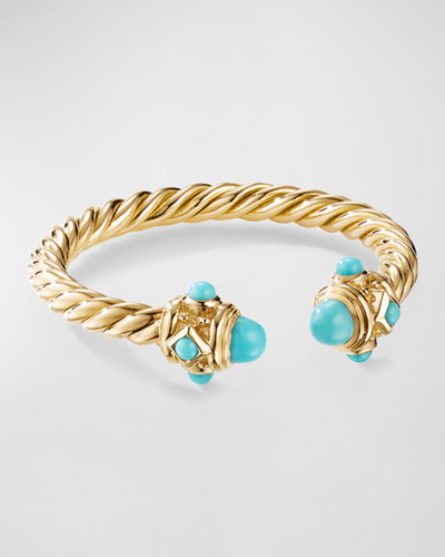 DAVID YURMAN 18K GOLD RENAISSANCE RING WITH TURQUOISE 