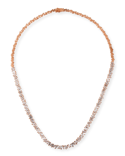Shop Kalan By Suzanne Kalan 18k Rose Gold Essential Diamond Tennis Necklace In 15 Rose Gold