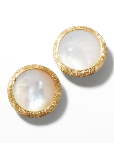 Shop Marco Bicego Jaipur Mother-of-pearl Stud Earrings In 05 Yellow Gold