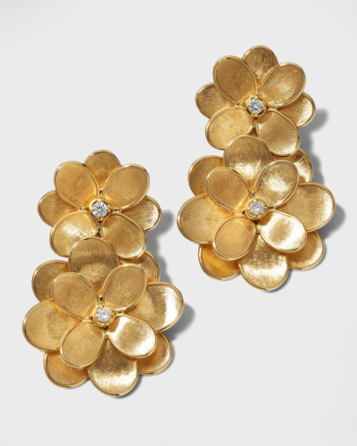 Shop Marco Bicego 18k Petali Drop Earrings W/ Diamonds In 05 Yellow Gold