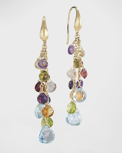 Shop Marco Bicego 18k Yellow Gold Paradise Multi-drop Earrings With Mixed Gems In 05 Yellow Gold