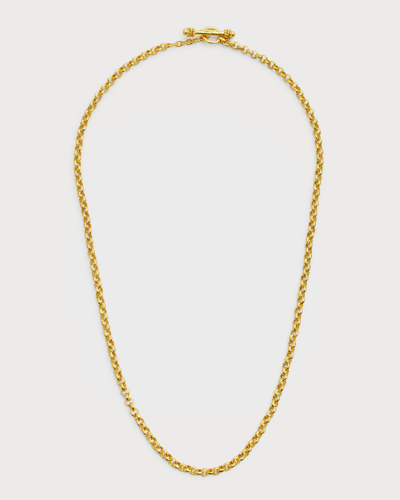 Shop Elizabeth Locke 19k Tiny Link Necklace, 21"l In 05 Yellow Gold