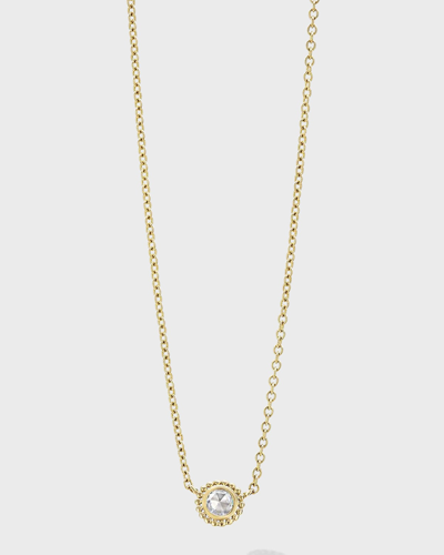 Shop Lagos 18k Covet Diamond 4mm Rose-cut Pendant Necklace, 16-18"l In 40 White