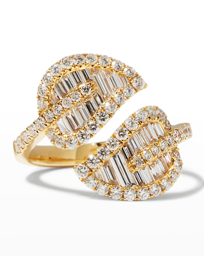 Shop Anita Ko 18k Gold & Diamond Medium Leaf Ring In 05 Yellow Gold