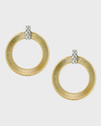 Shop Marco Bicego Masai 18k Gold Circular Diamond-post Earrings In 05 Yellow Gold