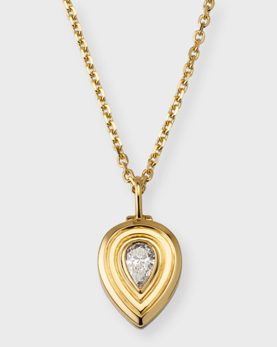 Shop Anita Ko 18k Yellow Gold Loulou Locket Necklace With Pear Diamond In 05 Yellow Gold