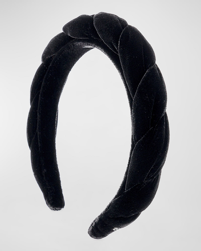 Shop Alexandre De Paris Twisted Velvet Headband In Black