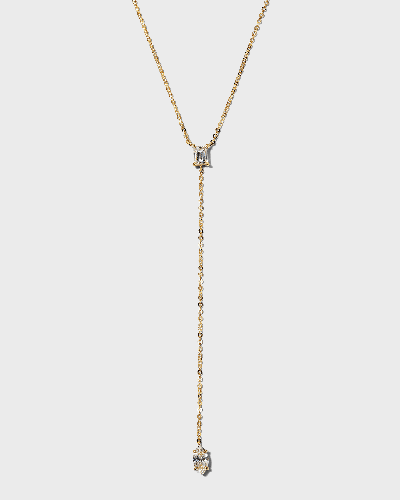 Shop Anita Ko 18k Heart And Marquis Lariat In 05 Yellow Gold