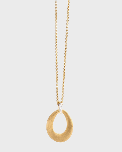 Shop Marco Bicego 18k Lucia Small Loop Pendant With Diamonds In 05 Yellow Gold