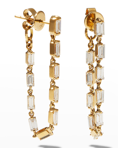 Shop Anita Ko 18k Yellow Gold Baguette Diamond Loop Earrings In 05 Yellow Gold