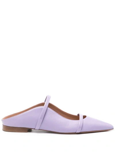 Shop Malone Souliers Maureen Leather Flat Mules In Lilac