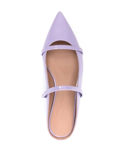 Shop Malone Souliers Maureen Leather Flat Mules In Lilac