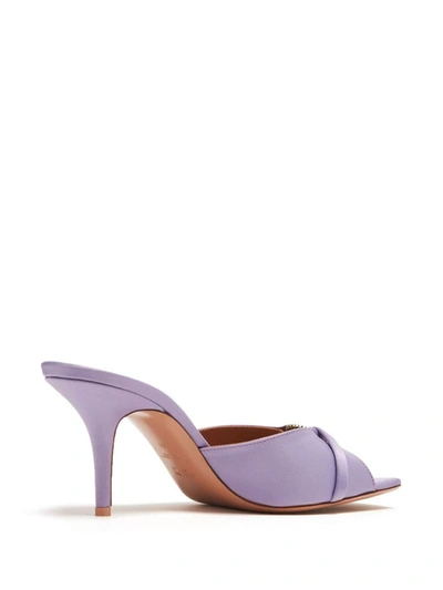Shop Malone Souliers Patricia 70 Satin Heel Mules In Lilac