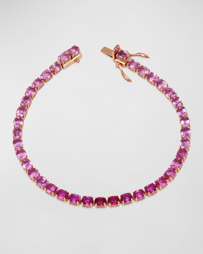 Shop Graziela Gems 18k Rose Gold Ombre Pink Sapphire Tennis Bracelet In 35 Mixed Metal
