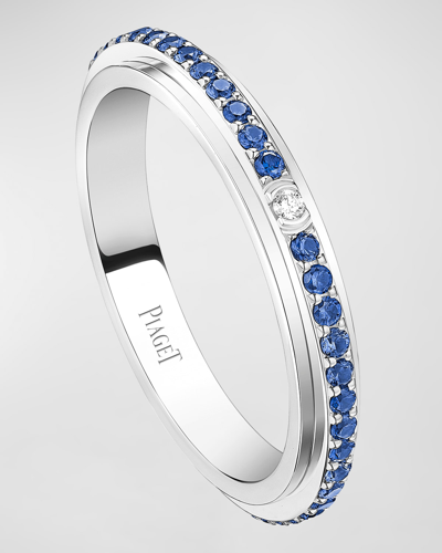 Shop Piaget Possession 18k White Gold Sapphire Band Ring In 10 White Gold
