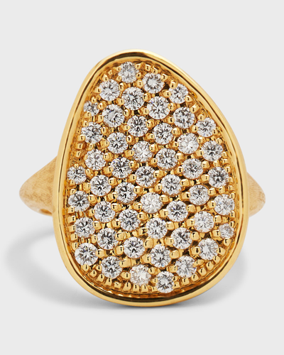 Shop Marco Bicego Lunaria Yellow Gold Ring With Diamonds - Size 7 In 05 Yellow Gold