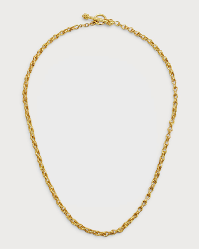 Shop Elizabeth Locke 19k Yellow Gold Giulia Link Necklace With Toggle, 17"l In 05 Yellow Gold