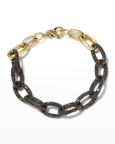 Shop Ippolita Stardust Pave Oval Twisted Link Bracelet In Diamond