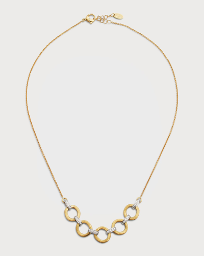 Shop Marco Bicego Jaipur Link 18k Yellow & White Gold Diamond Link Necklace In 05 Yellow Gold