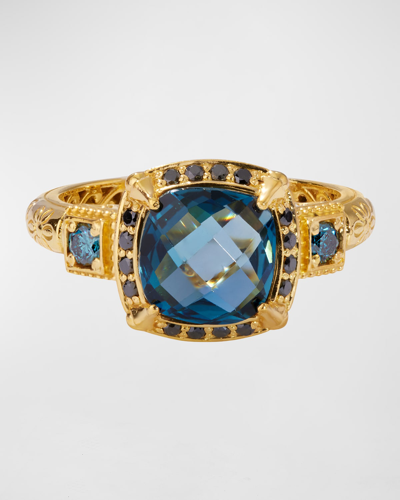 Shop Konstantino Peridot, White Diamond And White Sapphire Ring In 15 Blue